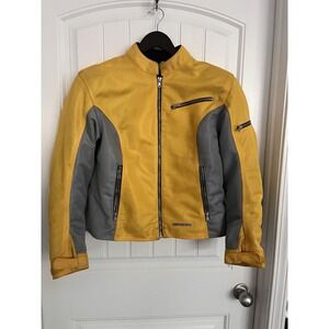 Firstgear Womens Yellow Mesh Padded Motorcycle Jacket Size XL Lined